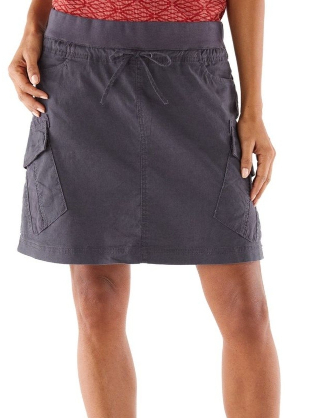 Prana Y2K Drawstring Charcoal Cargo Mini Skirt